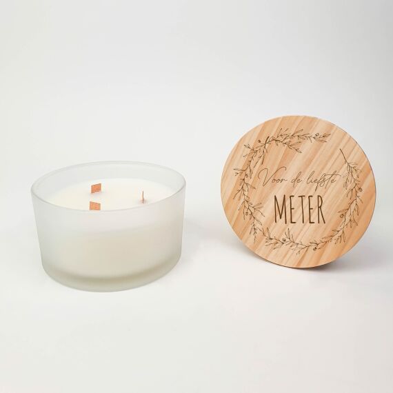 Geurkaars met houten deksel - XL - Sfeerbeeld 2
