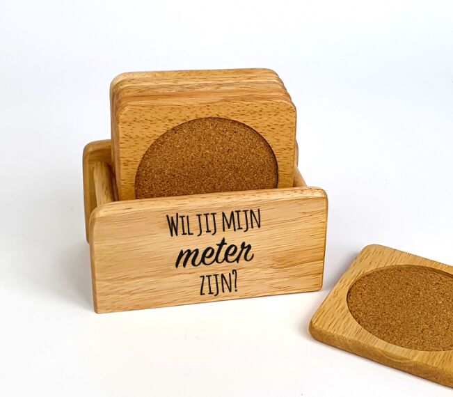 Onderzetter set met eigen tekst - Sfeerbeeld 1