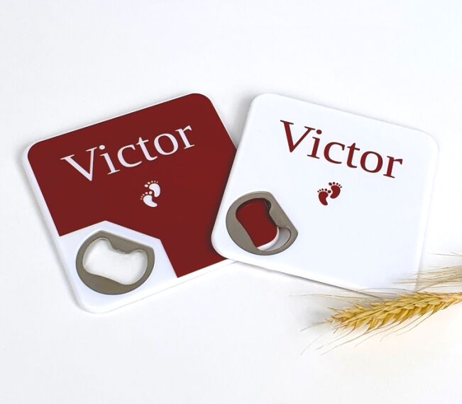 Flesopener met naam + onderzetter - Sfeerbeeld 1