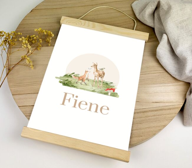 Geboorteposter - "Bosdieren" - Sfeerbeeld 1