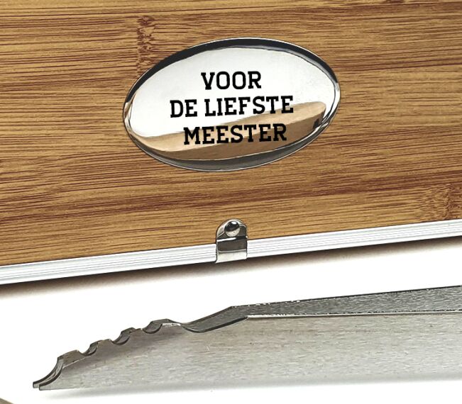Gepersonaliseerde BBQ set - Liefste meester - Sfeerbeeld 1