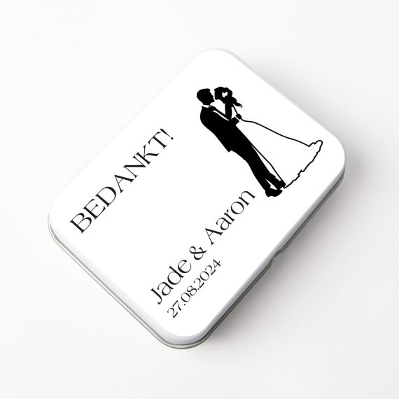 Gepersonaliseerde muntdoosje - Bedankje huwelijk - Bride & Groom - Sfeerbeeld 1