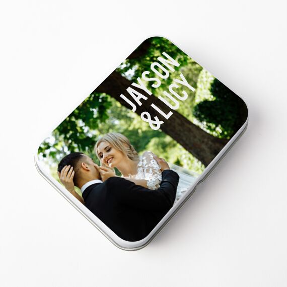 Gepersonaliseerde muntdoosje - Bedankje huwelijk - Met foto - Sfeerbeeld 1