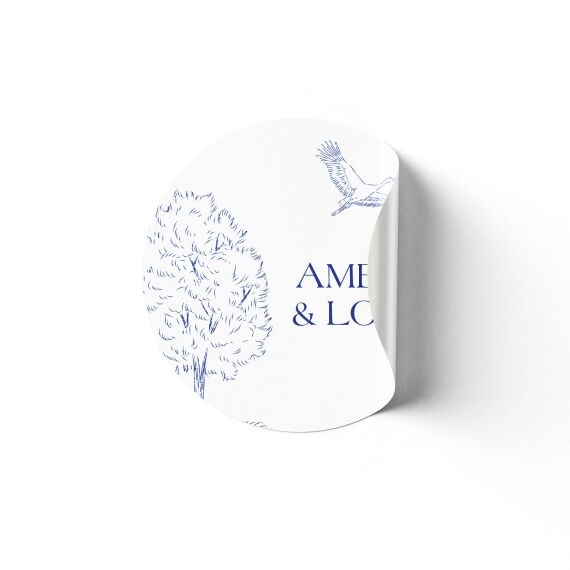 Stickers huwelijk - Set van 20 - Blue tree - Sfeerbeeld 2