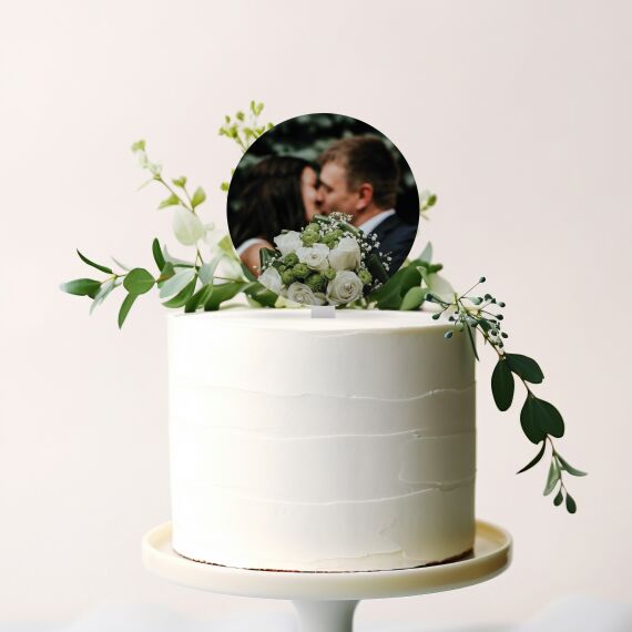 Gepersonaliseerde taarttopper - Huwelijk - Met foto - Sfeerbeeld 1