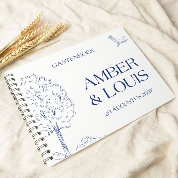 Gastenboek huwelijk plexi - Blue tree - Sfeerbeeld 1