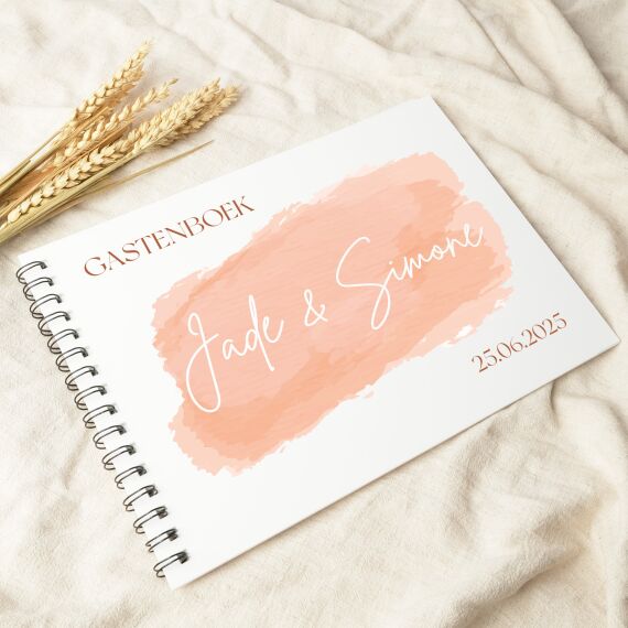 Gastenboek huwelijk plexi - Terracotta paint - Sfeerbeeld 1