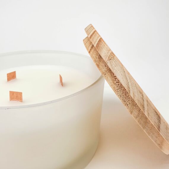 Gepersonaliseerde geurkaars XL - Orange botanical pattern - Sfeerbeeld 2