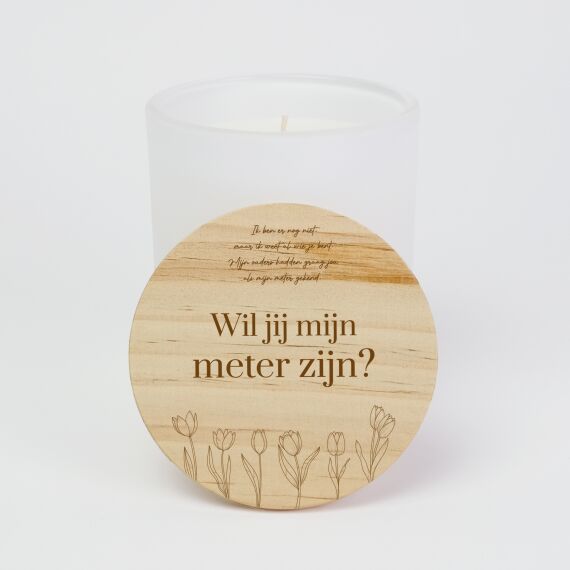 Gepersonaliseerde geurkaars - Mat - Tulpen gravure - Sfeerbeeld 1