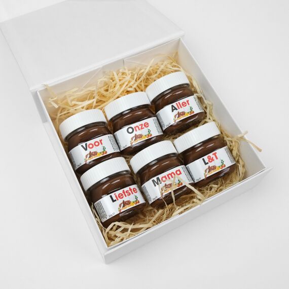 Gepersonaliseerde nutella giftbox - Hartjes patroon - Sfeerbeeld 2