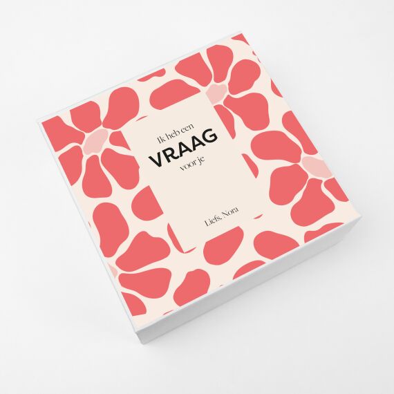 Gepersonaliseerde honing giftbox - Abstract pink flowers - Sfeerbeeld 1