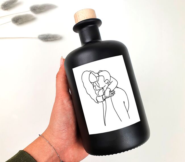 Gepersonaliseerde gin - Lijntekening van jouw foto - Sfeerbeeld 2
