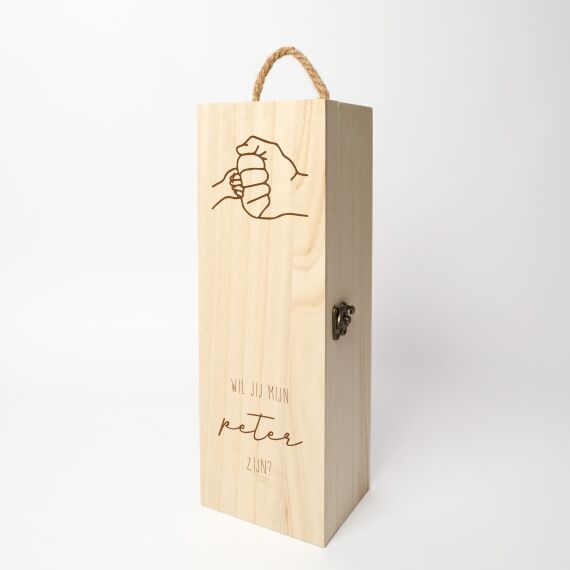 Luxe wijnkist personaliseren - Cadeau meter en peter vragen - Sfeerbeeld 4