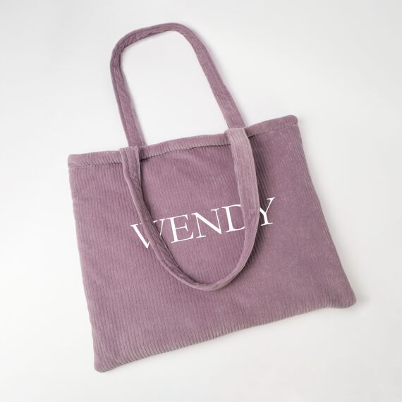 Gepersonaliseerde velours tas - Met naam - Sfeerbeeld 1