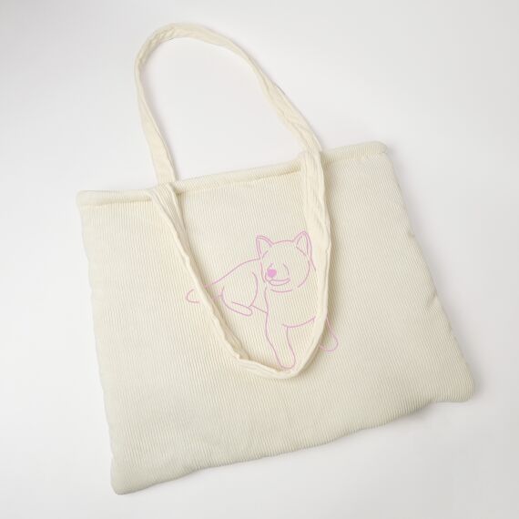 Gepersonaliseerde velours tas - Lijntekening van jouw foto - Sfeerbeeld 5