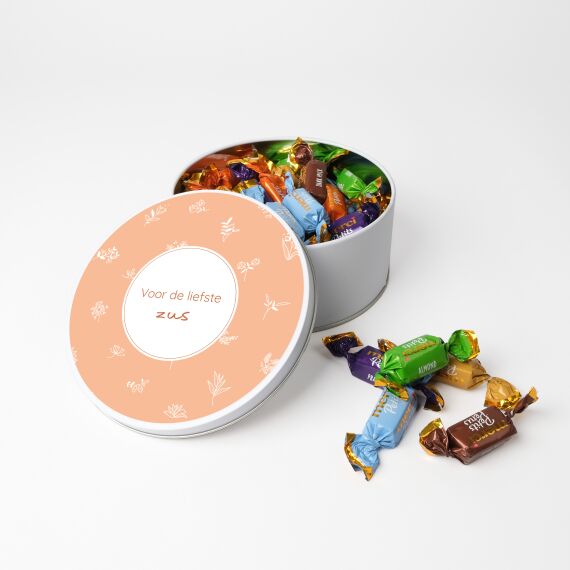 Blikken doos - Rond snoepblik - Orange botanical - Sfeerbeeld 1