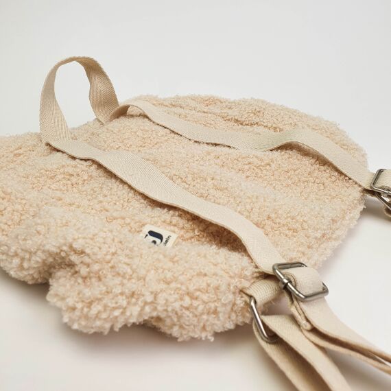 Teddy rugzakje met naam - Beige - Sfeerbeeld 3