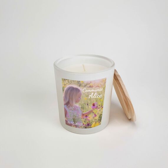 Geurkaars wit met foto - Communie - Sfeerbeeld 4