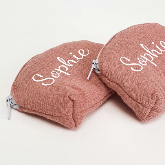 Portemonnee met naam - Oudroze - Communiebedankje - Sfeerbeeld 2