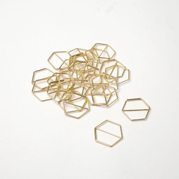 Gouden paperclips - Hexagon vorm - Set van 20 - Sfeerbeeld 1