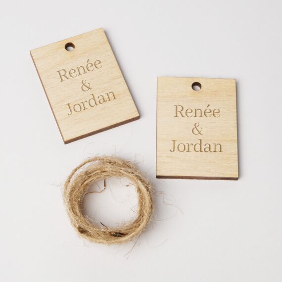 Houten label met naam - Huwelijk - Rechthoek staand - Sfeerbeeld 1