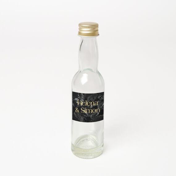 Mini drankflesjes 40ml - Bedankje huwelijk - Black marmer - Sfeerbeeld 1