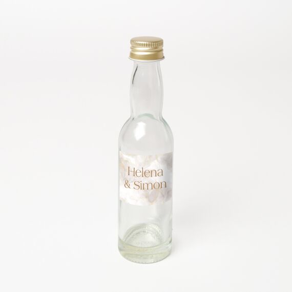 Mini drankflesjes 40ml - Bedankje huwelijk - White marmer - Sfeerbeeld 1