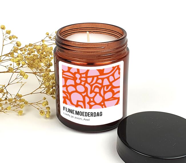 Vintage geurkaars - Abstract red design - Sfeerbeeld 1